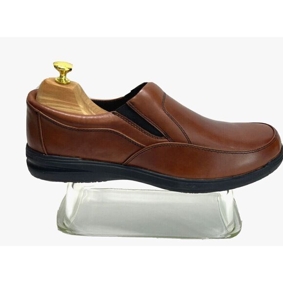 ABEO Mens Brown Shoes Size 12 M SMARTsystem Smart 3860 Slip-on Cognac - Picture 1 of 12
